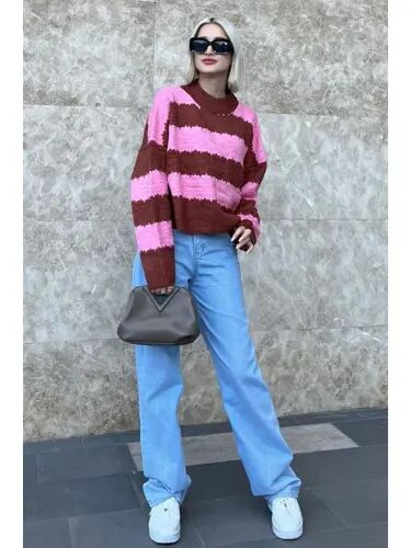 Pink Patterned Oversized Sweater MG1205 - 4