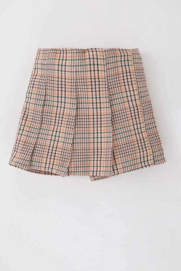 Pink Plaid Pleated Flannel Skirt for Baby Girl - 3