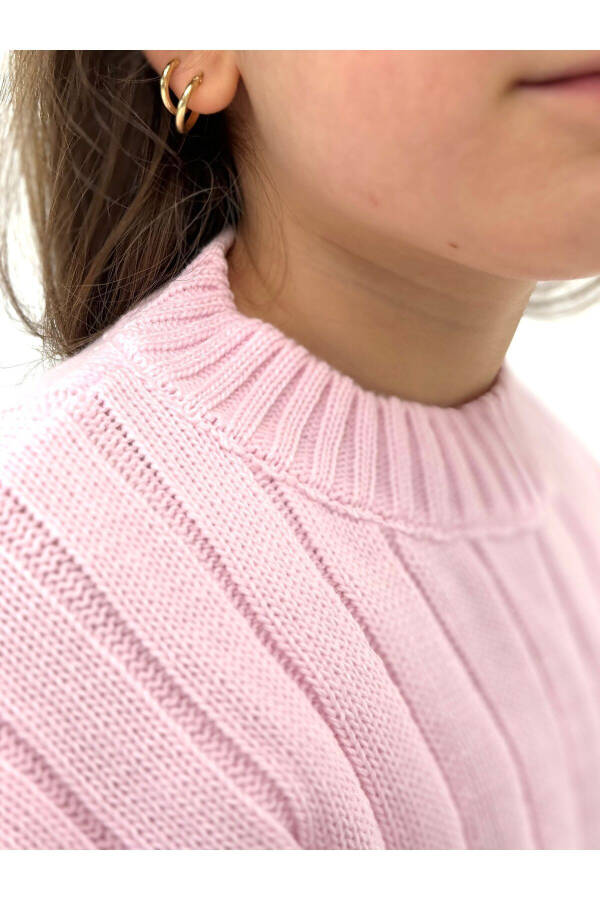 Pink Plain Knit Thick Ribbed Baby/Kid's Knit Sweater (Please Specify Full Age) - 4