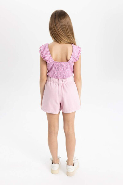 Pink Pleated Gabardine Shorts Skirt for Girls - 9