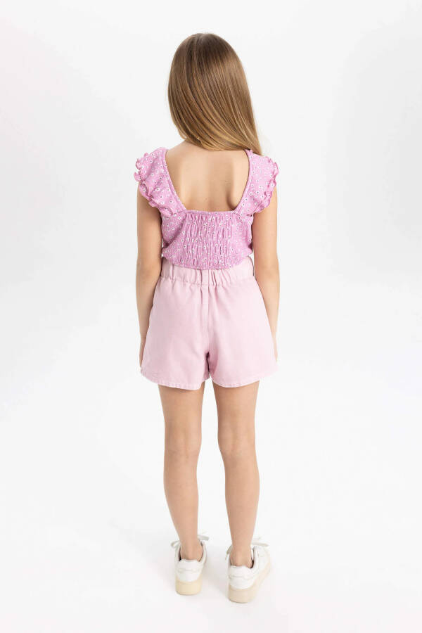 Pink Pleated Gabardine Shorts Skirt for Girls - 12