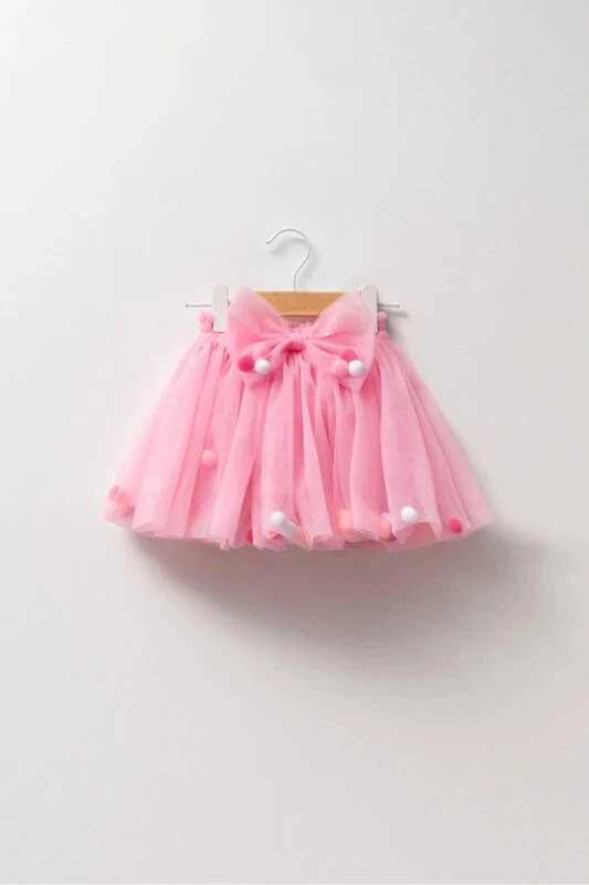 Pink Pom-Pom Tutu Skirt for Girls - MAGU