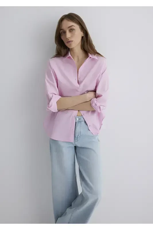 Pink Poplin Shirt Oversize / Wide Cut 1210103 - 1