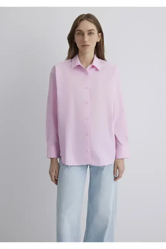 Pink Poplin Shirt Oversize / Wide Cut 1210103 - 3