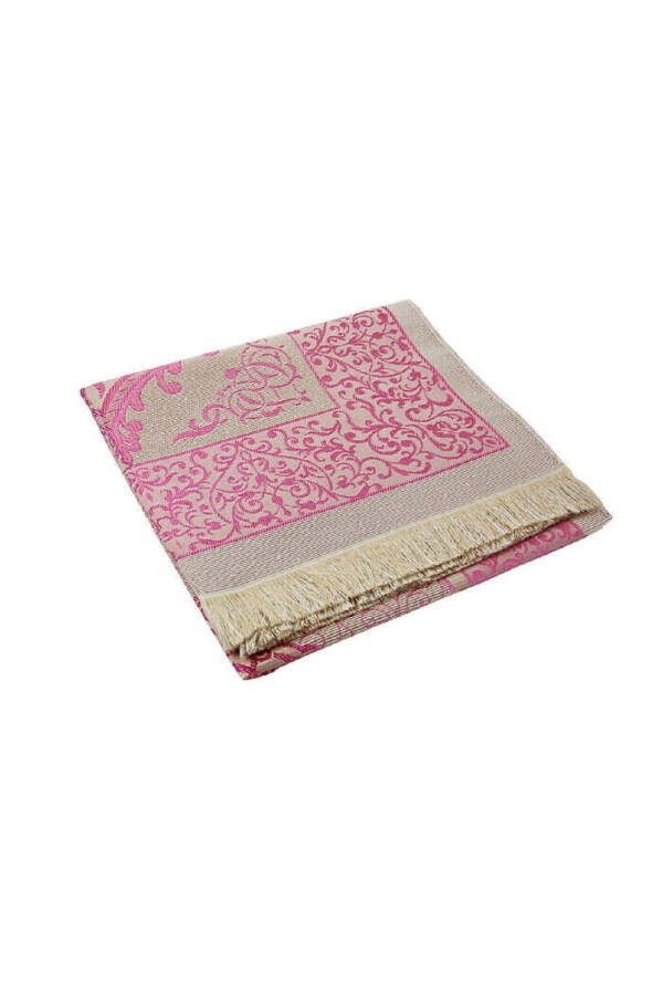 Pink Prayer Mat Gift Box with Dowry Luxury Taft Prayer Mat Pearl Prayer Beads - 4