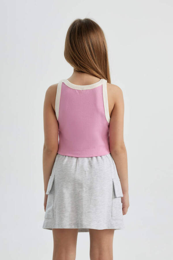 Pink Printed Athletic Tank Top for Girls - 4