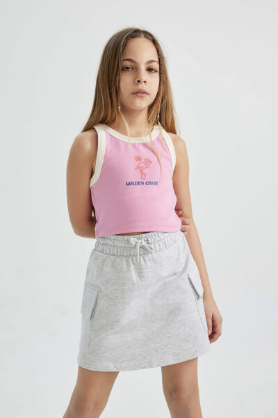 Pink Printed Athletic Tank Top for Girls - 5