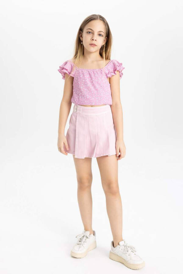 Pink Printed Blouse for Girls - 2