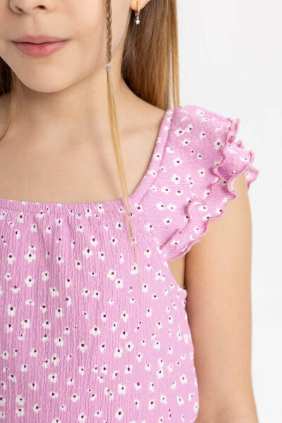 Pink Printed Blouse for Girls - 4