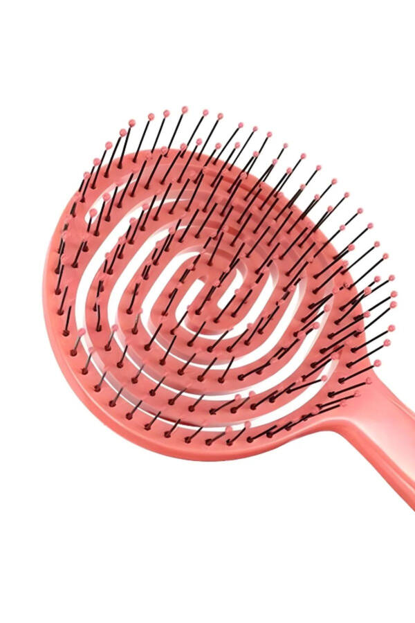 Pink Pro 3D Oval Hair Brush + Pink Silicone Shower Massage Comb - 3