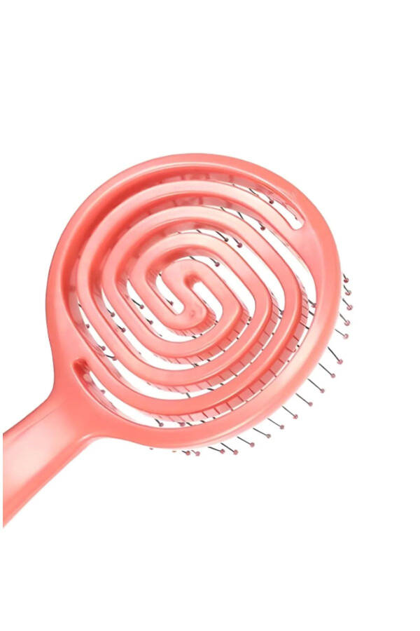 Pink Pro 3D Oval Hair Brush + Pink Silicone Shower Massage Comb - 4