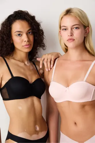 Pink Push-Up Underwire Non-Padded Lotus Bra - PENTI (1)