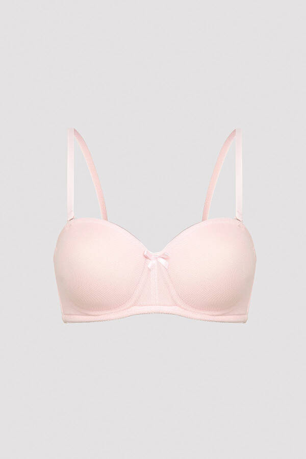 Pink Push-Up Underwire Non-Padded Lotus Bra - 8