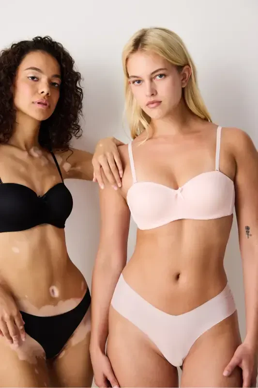 Pink Push-Up Underwire Non-Padded Lotus Bra - 1