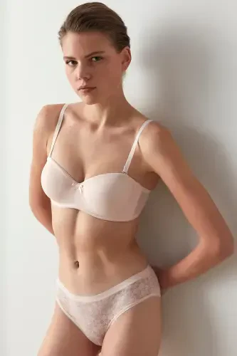 Pink Push-Up Underwire Non-Padded Lotus Bra - 4