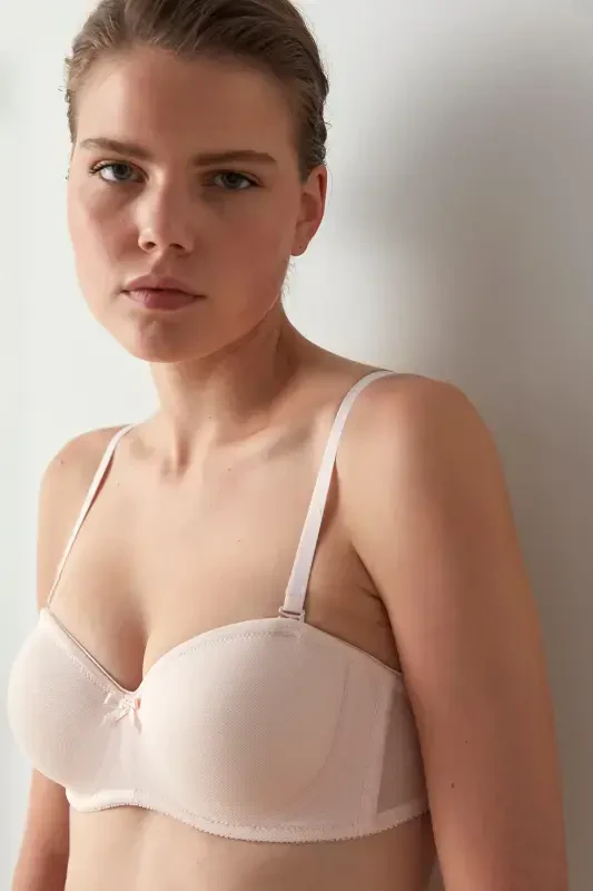 Pink Push-Up Underwire Non-Padded Lotus Bra - 5