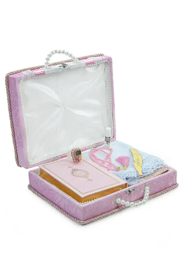 Pink Quran and Prayer Rug Set Suitable for Bridal Chest - 2