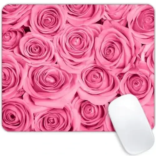 Pink Rose Mouse pad Customized Mousepad Non-Slip Rubber Base Mouse Pads for Computers Laptop Office Desk Accessories Mouse pad - GOODSPROUT