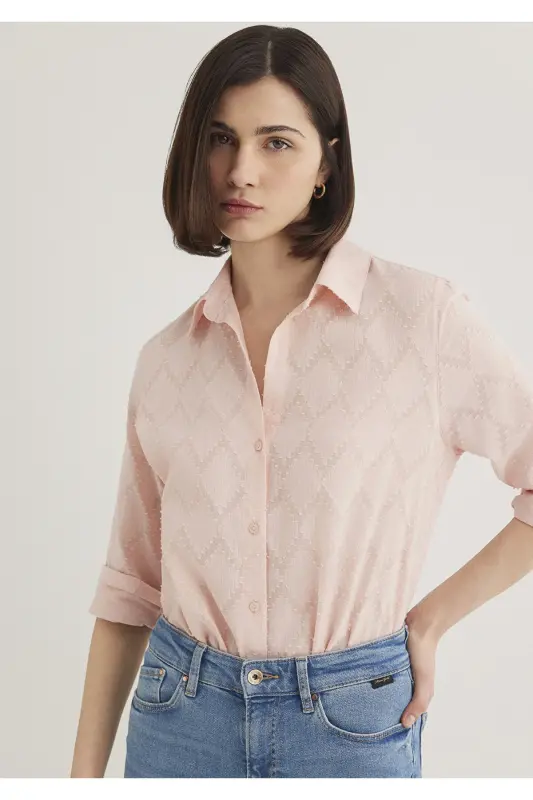 Pink Shirt Loose Fit / Bol Rahat Kesim 1211032-7 - MAVI