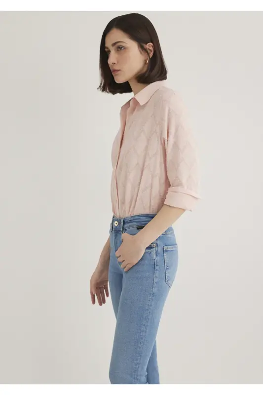 Pink Shirt Loose Fit / Bol Rahat Kesim 1211032-7 - 2