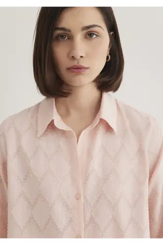 Pink Shirt Loose Fit / Bol Rahat Kesim 1211032-7 - 6
