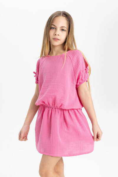 Pink Short Sleeve T-Shirt and Skirt 2-Piece Set for Girls - 3