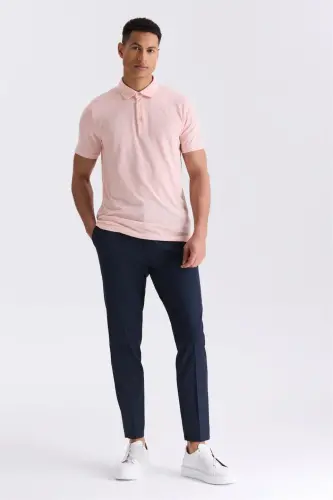 Pink Slim Fit Polo Collar T-Shirt - JAKAMEN (1)