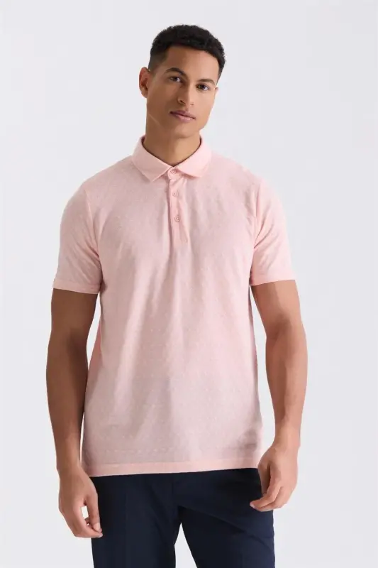 Pink Slim Fit Polo Collar T-Shirt - Modazone
