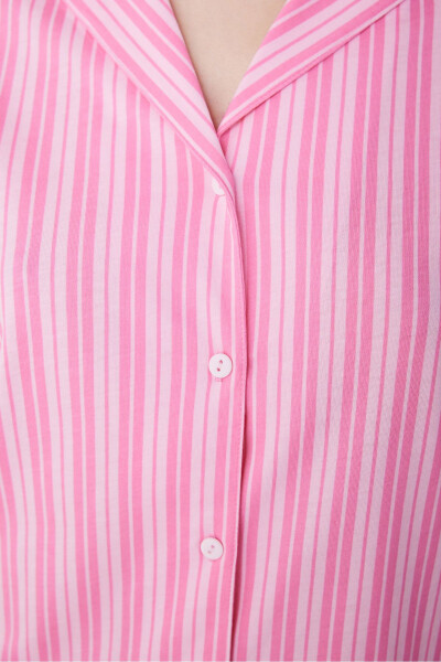 Pink Strapless Shirt Shorts Pink Pajama Set - 11