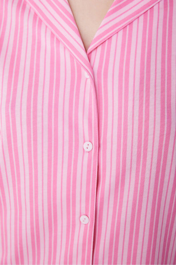 Pink Strapless Shirt Shorts Pink Pajama Set - 11