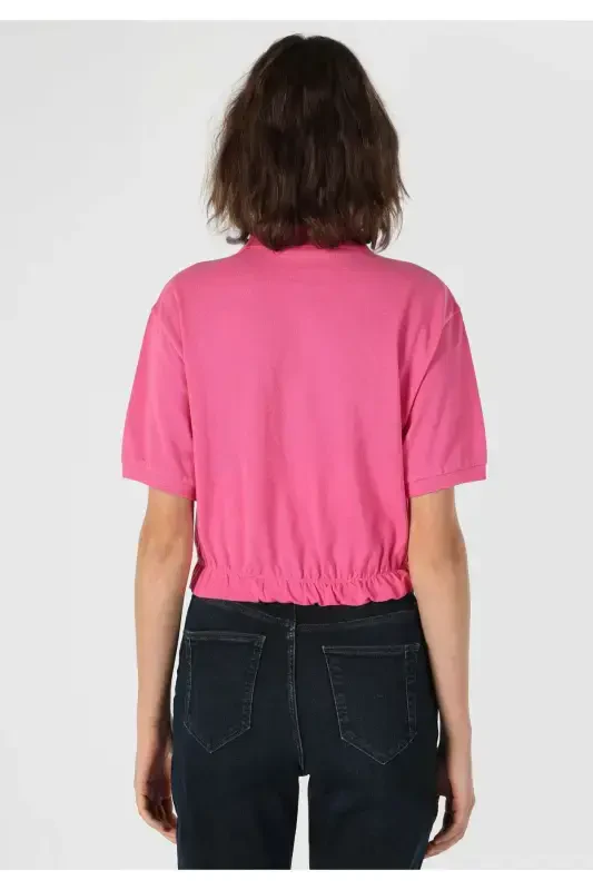 Pink women's T-shirt short sleeve - 2