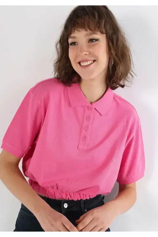 Pink women's T-shirt short sleeve - 3