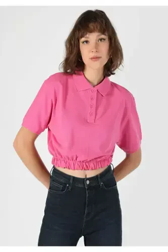 Pink women's T-shirt short sleeve - 4