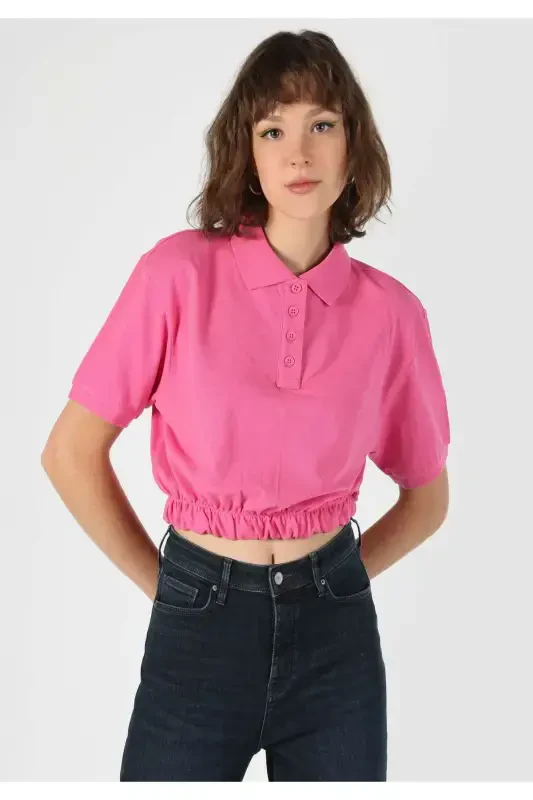 Pink women's T-shirt short sleeve - 4