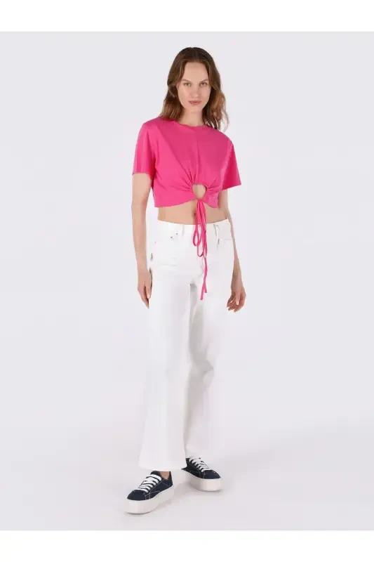 Pink women's T-shirt short sleeve - 3