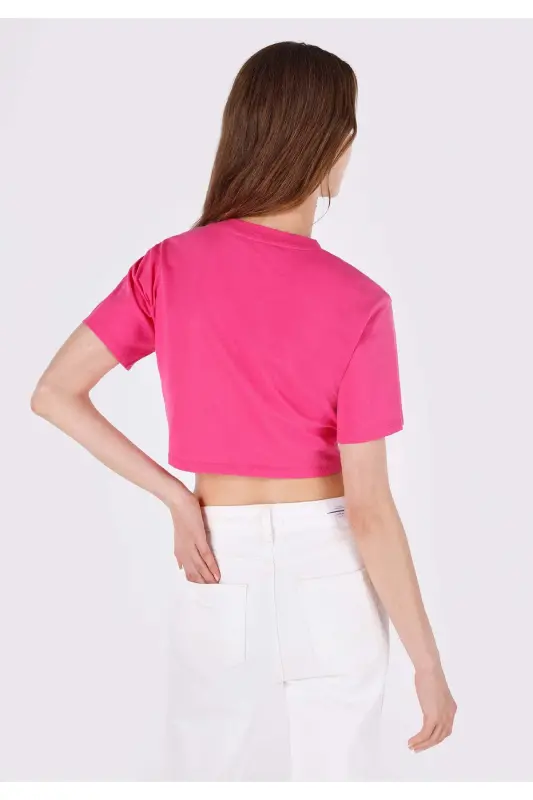 Pink women's T-shirt short sleeve - 2