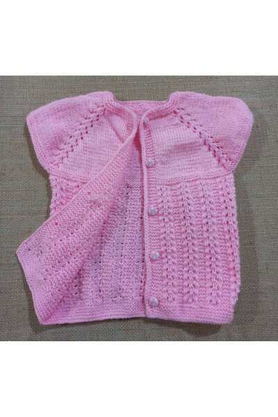 Pink Wool Baby Vest - 2