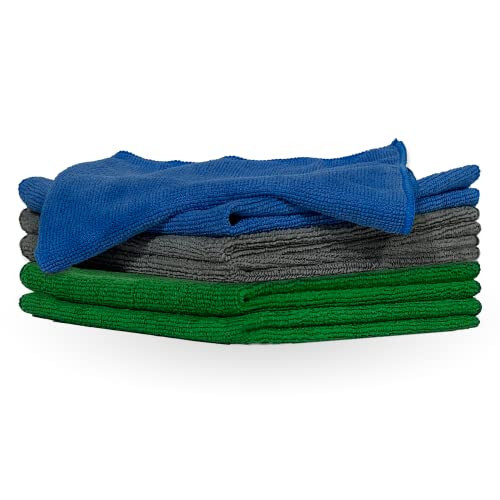 Pinnacle Mercantile Microfiber Cleaning Cloth - Large 16x16 inches Lint Free Microfiber Towel - Versatile Microfiber Towels Cleaning Cloth for Home, Kitchen, Car & More - PINNACLE MERCANTILE