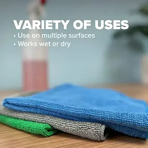 Pinnacle Mercantile Microfiber Cleaning Cloths Extra Large 16x16in Pack of 240 Highly Absorbent Lint Free Streak Free Non-Abrasive Clean Wet or Dry Washable Reusable for Home Kitchen, Car, Janitorial - 2
