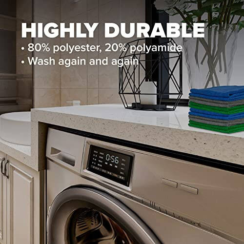 Pinnacle Mercantile Mikrofiber Tozalash Matosi – Katta 16x16 dyuym Tolasiz Mikrofiber Sochiq – Ko‘p Qirrali Mikrofiber Sochiqlar Tozalash Matosi Uy, Oshxona, Avtomobil va Boshqalar Uchun - 6