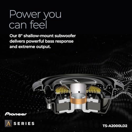 PIONEER A-Series TS-A2000LD2 8” Subwoofer – 700W Max, Shallow-Mount Design, Deep Bass in Tight Spaces - 3