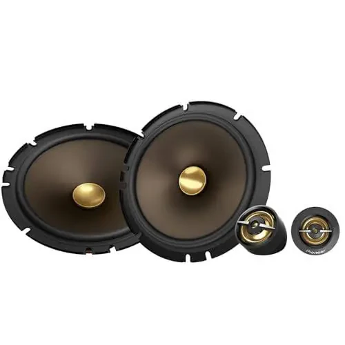 Pioneer A-Series MAX TS-A653CH, 2-komponentli avtomobil audio dinamiklari, toʻliq diapazonda, aniq tovush sifati, oson oʻrnatish va kuchaygan bass javobi, toʻliq oltin rangli 6,5” yumaloq dinamiklar. - 1