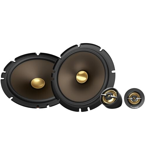 Pioneer A-Series MAX TS-A653CH, 2-Way Component Car Audio Speakers, Full Range, Clear Sound Quality, Easy Installation and Enhanced Bass Response, Full Gold Colored 6.5” Round Speakers 