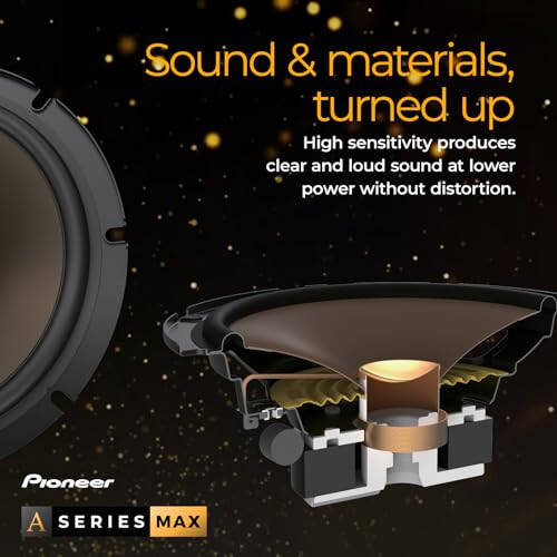 Pioneer A-Series MAX TS-A693FH, 2-Way Coaxial Car Audio Speakers, Full Range, Clear Sound Quality, Easy Installation and Enhanced Bass Response, Full Gold Colored 6” x 9” Oval Speakers - 5