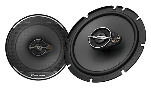 Pioneer A-Series Standard TS-A1671F, 3-полосные коаксиальные автомобильные динамики, полный диапазон, чистое звучание, простая установка и улучшенные басы, черные с золотом 6,5-дюймовые круглые динамики 