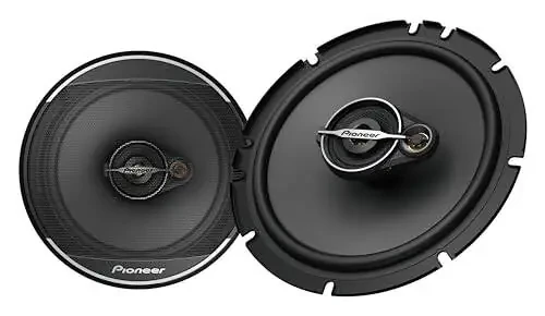 Pioneer A-Series Standard TS-A1671F, 3-полосные коаксиальные автомобильные динамики, полный диапазон, чистое звучание, простая установка и улучшенные басы, черные с золотом 6,5-дюймовые круглые динамики - 1