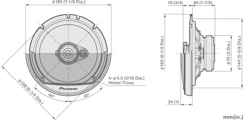 Pioneer A-Series Standard TS-A1671F, 3-Way Coaxial Car Audio Speakers, Full Range, Clear Sound Quality, Easy Installation and Enhanced Bass Response, Black and Gold Colored 6.5” Round Speakers - 6
