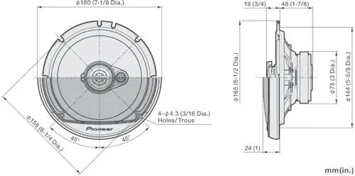 Pioneer A-Series Standard TS-A1671F, 3-Way Coaxial Car Audio Speakers, Full Range, Clear Sound Quality, Easy Installation and Enhanced Bass Response, Black and Gold Colored 6.5” Round Speakers - 6