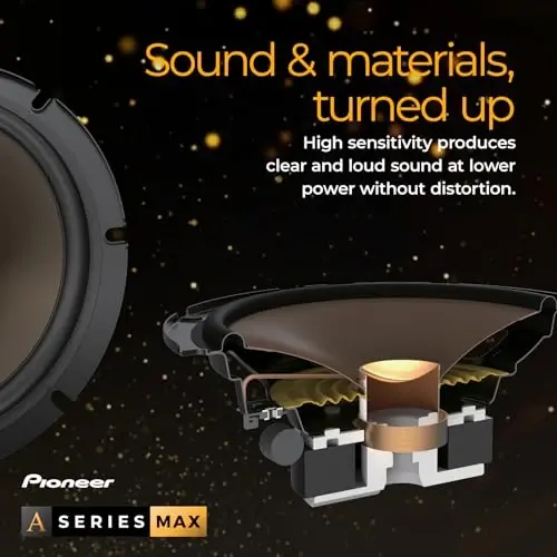 Pioneer A-Series MAX TS-A653CH 6.5” 2-Way Speakers (Pair) – 370W Max, Crisp Highs + Clear Vocals, Enhanced Bass, Ideal Factory Upgrade, Installation Adaptors Included - 5