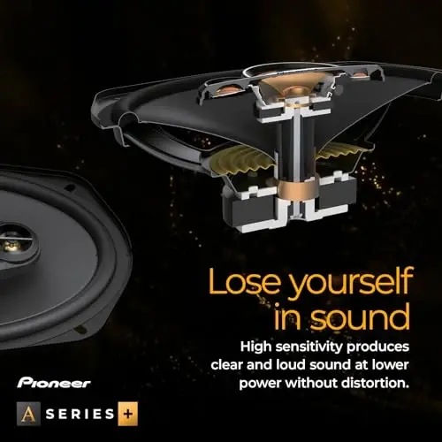 PIONEER A-Series Plus TS-A1601C 6.5” 2-Way Speakers (Pair) – 350W Max, Crisp Highs + Clear Vocals, Enhanced Bass, Ideal Factory Upgrade, Installation Adaptors Included - 5